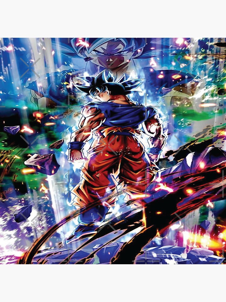 blue goku form sticker poster, dragon ball z poster