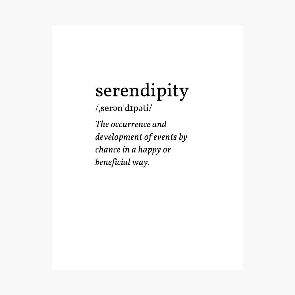 Art And Collectibles Serendipity Definition Wall Printpostertypographymonochromedictionary 
