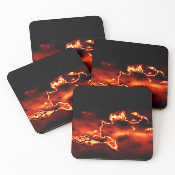 Item preview, abstract dark fire storm on a black background designed and sold by Orderposter.