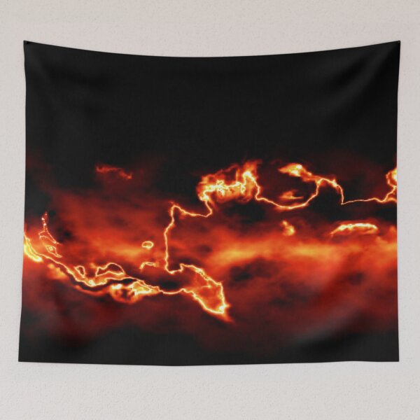 Item preview, abstract dark fire storm on a black background designed and sold by Orderposter.