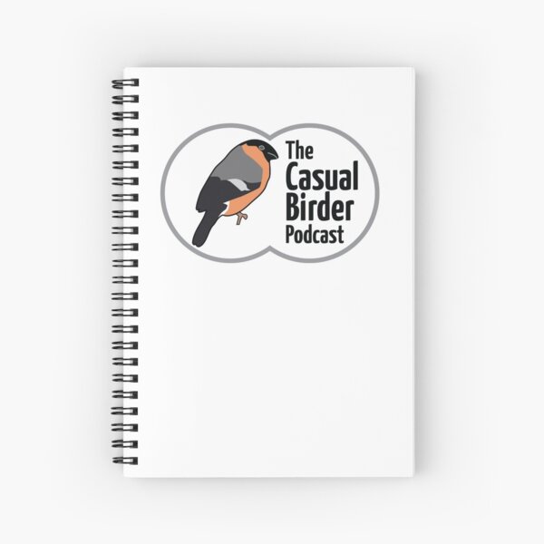 Casual Birder Podcast White binoculars version Spiral Notebook