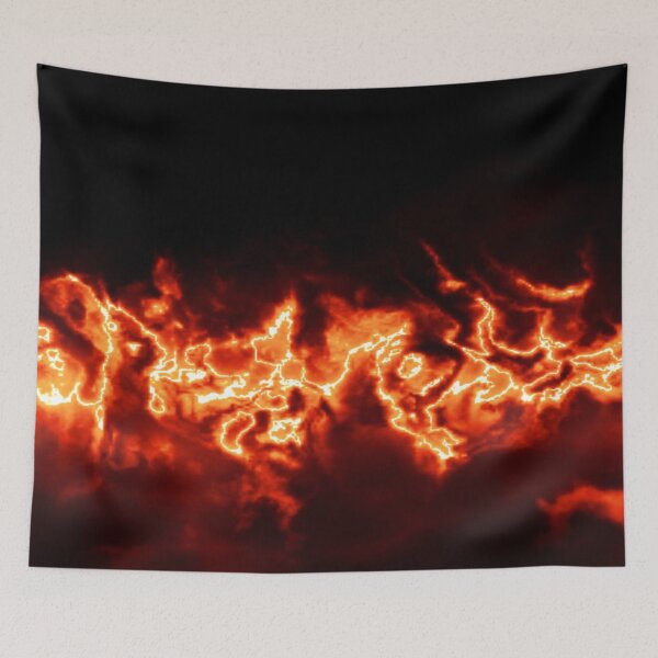 Item preview, abstract dark fire storm on a black background designed and sold by Orderposter.