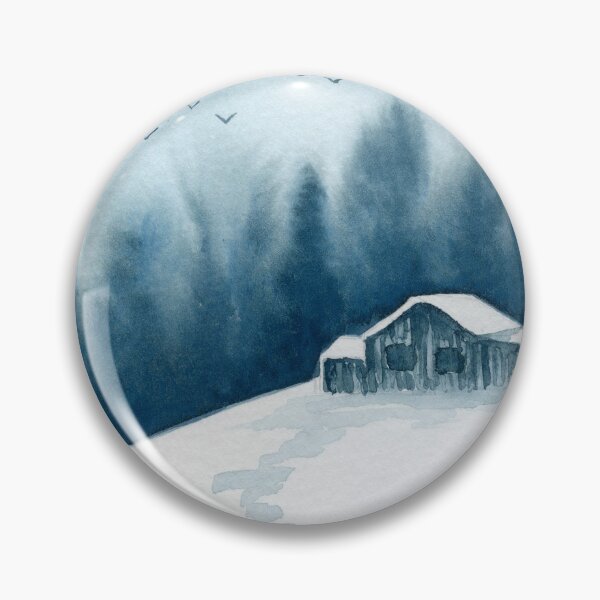 Item preview, Watercolor winter landscape hut snow designed and sold by sabine84.