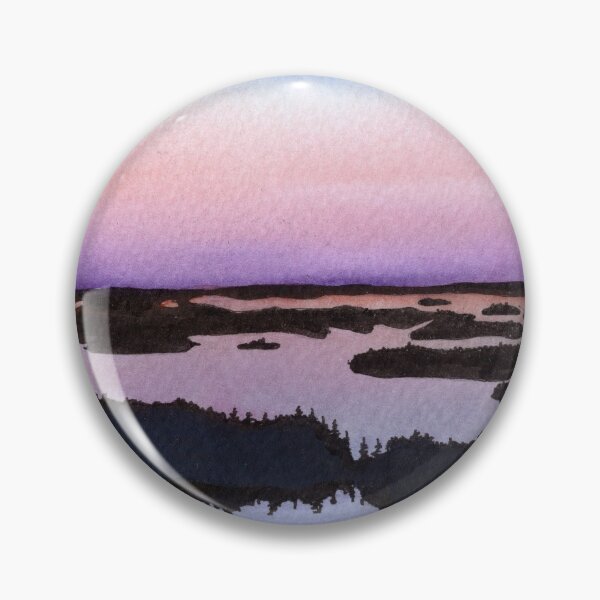 Item preview, Watercolor painting of archipelago Sweden sunset designed and sold by sabine84.
