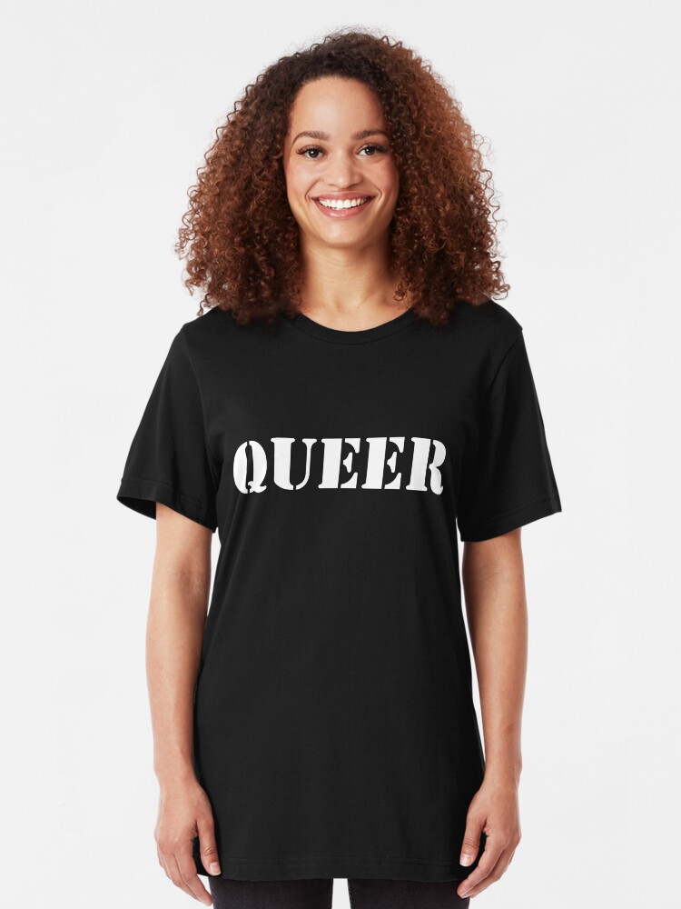 "QUEER GEAR Queer (word)" Tshirt by lovelikewinter3 Redbubble