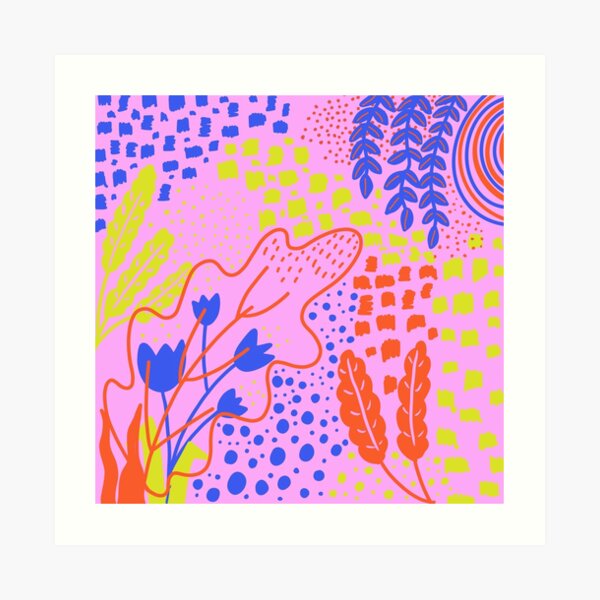 Pink Abstract Floral Pattern Art Print