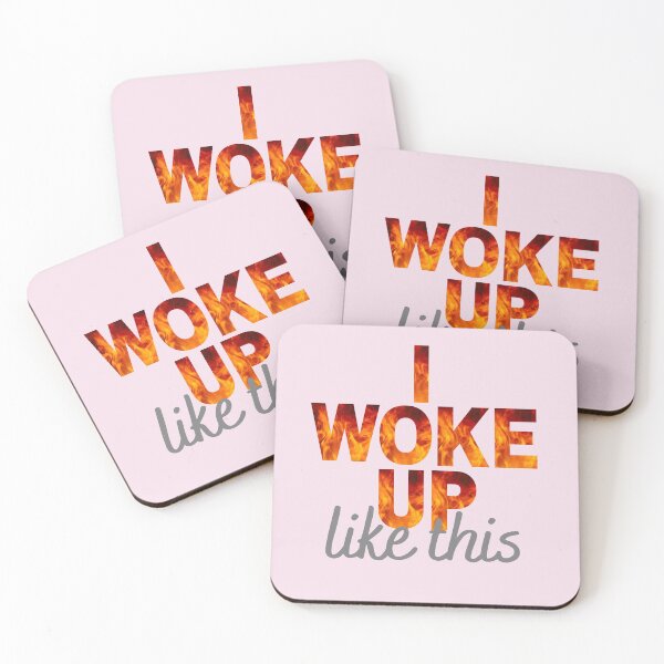 Item preview, I Woke Up Like This - with light pink background designed and sold by Labradoodlesetc.