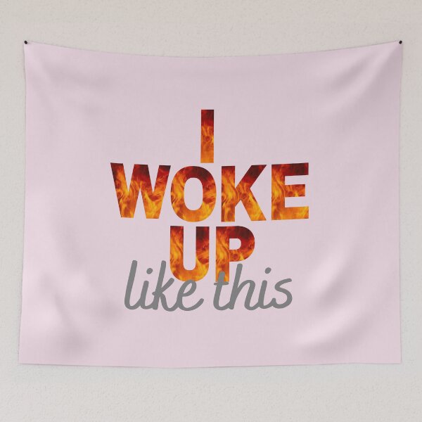 Item preview, I Woke Up Like This - with light pink background designed and sold by Labradoodlesetc.