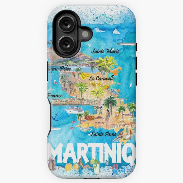 Item preview, Martinique Antilles Illustrated Caribbean Travel Map with Highlights of West Indies Island Dream designed and sold by artshop77.