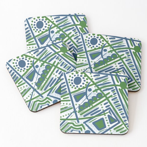 Item preview, Green and blue abstract designed and sold by Kidadart.