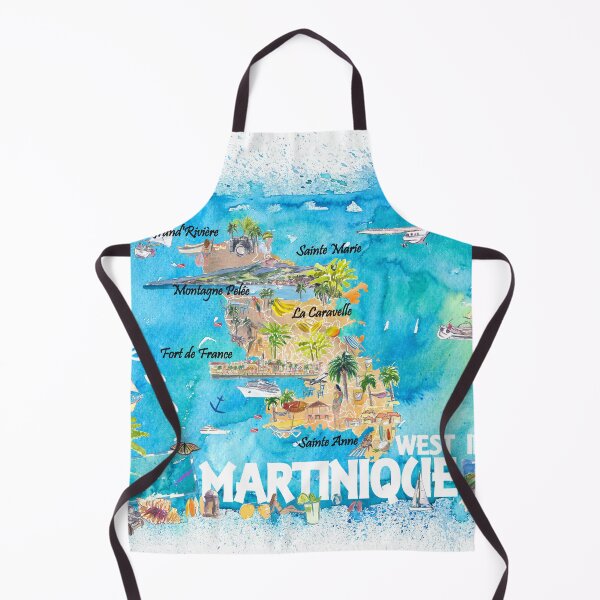 Item preview, Martinique Antilles Illustrated Caribbean Travel Map with Highlights of West Indies Island Dream designed and sold by artshop77.