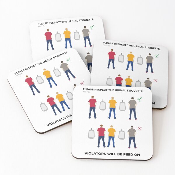 Item preview, I can't pee - urinal etiquette in colors designed and sold by Graphic-Knight.