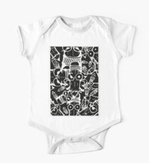 Skizze schwarz und weiß Baby Body Kurzarm