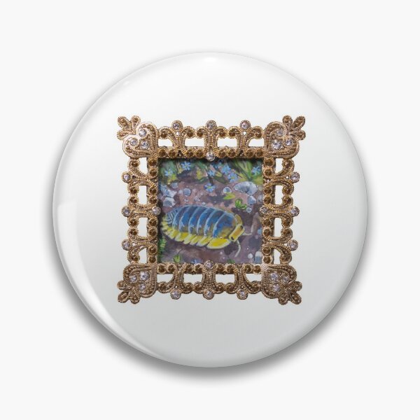Item preview, Lemon Blue Isopod Framed Gouache Painting designed and sold by wedew3.