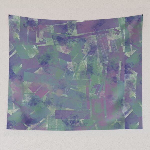 Item preview, muted purple and green abstract  designed and sold by Kidadart.