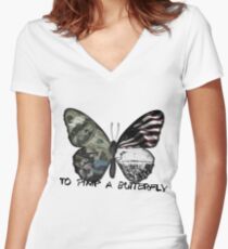Einen Schmetterling pimpern Shirt mit V-Ausschnitt
