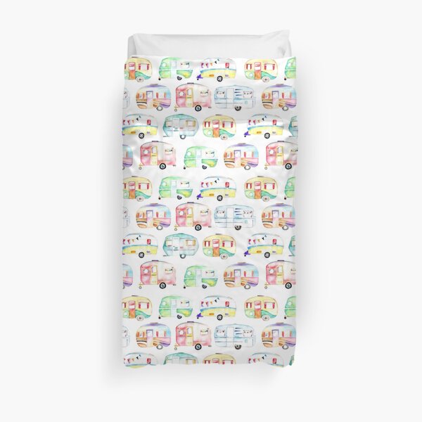 Retro Caravans Duvet Cover
