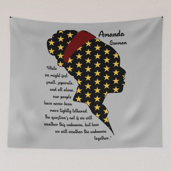 Item preview, Amanda Gorman poster Amanda Gorman poems Youth poet laureate Amanda Gorman mask,art, The hill we climb, portrait  designed and sold by GalleryArtField.