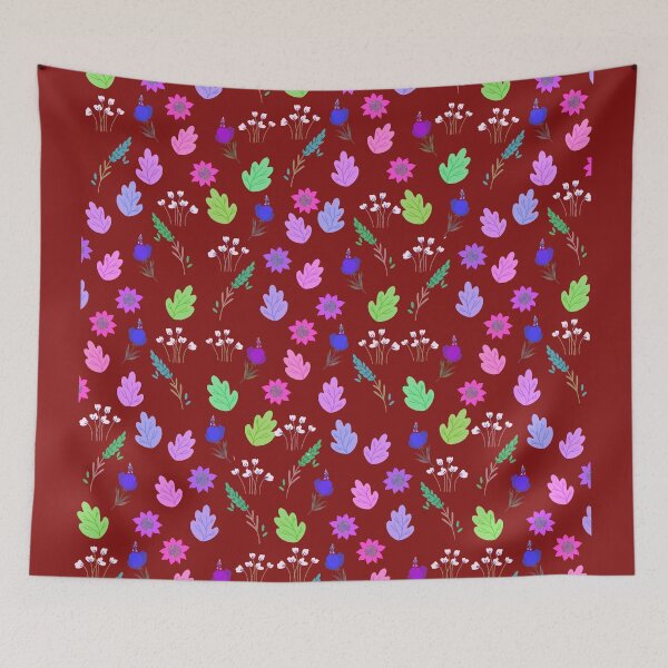 Item preview, Colorful Tiny Flowers and Leaves Vivid Colors, Colorful Floral Leafy Pattern designed and sold by Warenae.