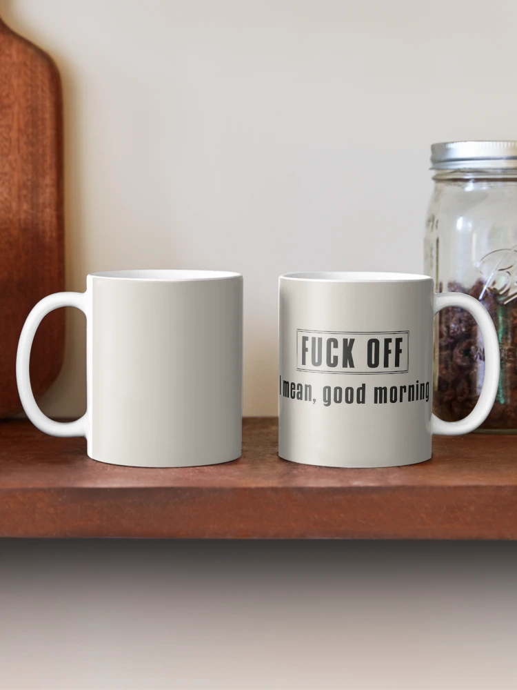 Fck Off, I Mean Good Morning Glass Can Fck off Coffee Mug Funny Beer Can  Sarcastic Cup Iced Coffee Cup glass Soda Can Lid & Straw 