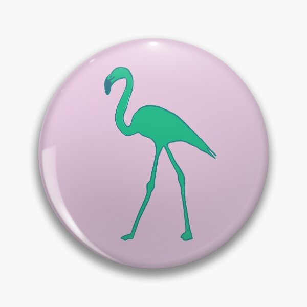 Item preview, Single flamingo (green and pale pink) designed and sold by Attenborough_Fan.