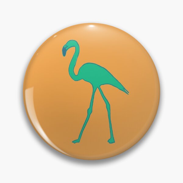 Item preview, Single flamingo (green and orange) designed and sold by Attenborough_Fan.