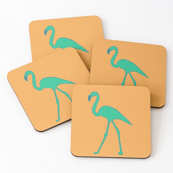 Item preview, Single flamingo (green and orange) designed and sold by Attenborough_Fan.