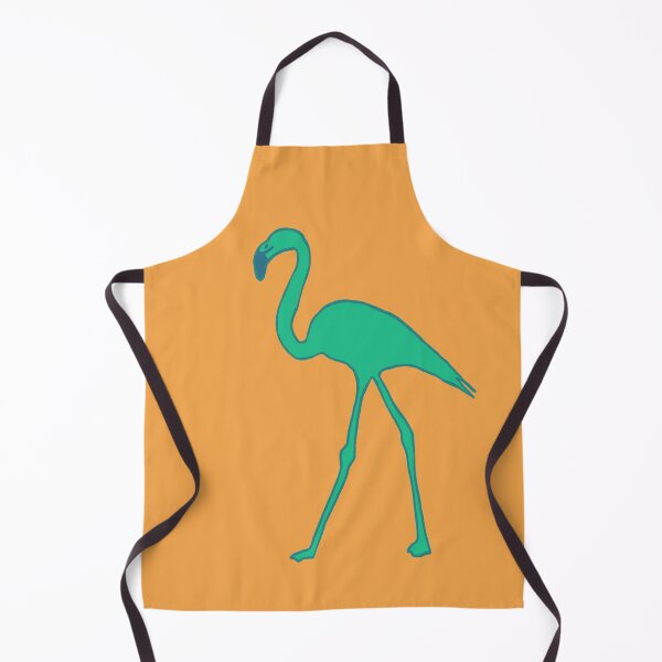 Item preview, Single flamingo (green and orange) designed and sold by Attenborough_Fan.