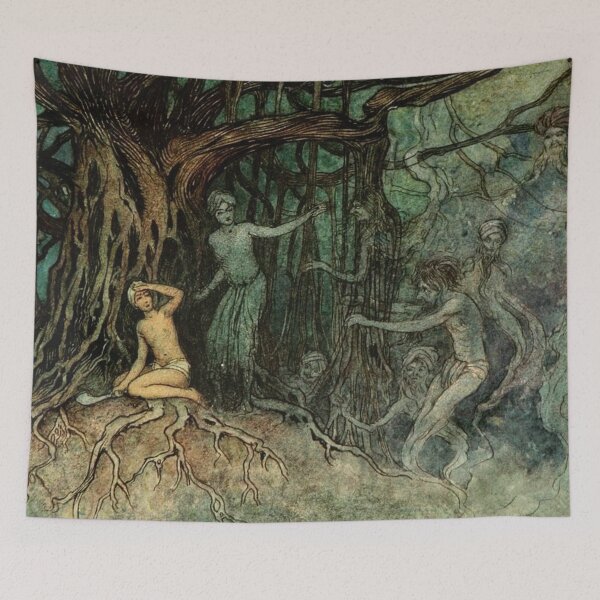 Item preview,  Tales from Bengal Forest spirit illustration  - Warwick Goble designed and sold by Vintage Designs +.