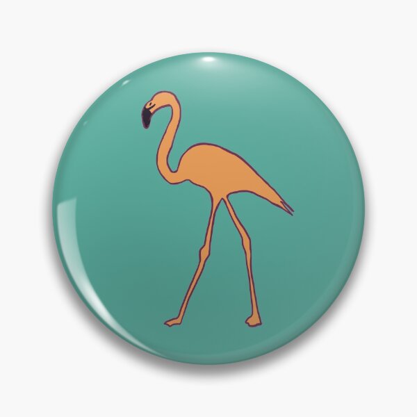 Item preview, Single flamingo (orange and green) designed and sold by Attenborough_Fan.