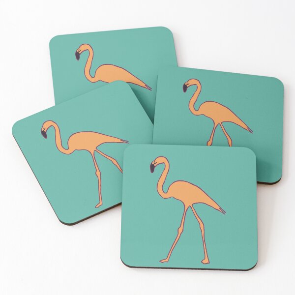 Item preview, Single flamingo (orange and green) designed and sold by Attenborough_Fan.