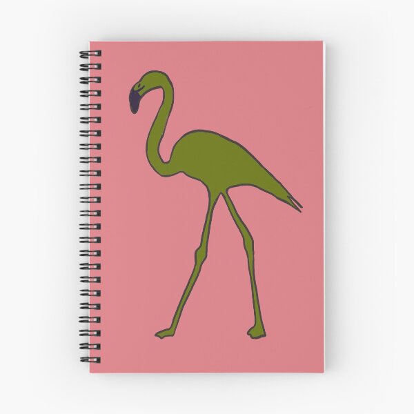 Item preview, Single flamingo (forest green and salmon pink) designed and sold by Attenborough_Fan.