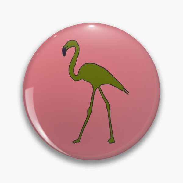 Item preview, Single flamingo (forest green and salmon pink) designed and sold by Attenborough_Fan.