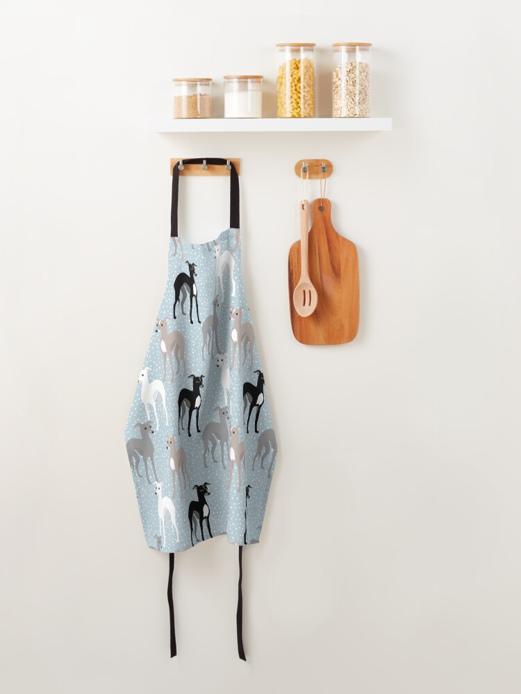 Alternate view of Italian Greyhounds Mid-Century Modern Pattern Apron