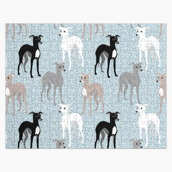 Italian Greyhounds Mid-Century Modern Pattern Jigsaw Puzzle