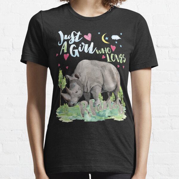 Item preview, Female Funny Lady Rhino - Just A Girl Who Loves Rhinos Gift designed and sold by Cheap Women's Shirts.