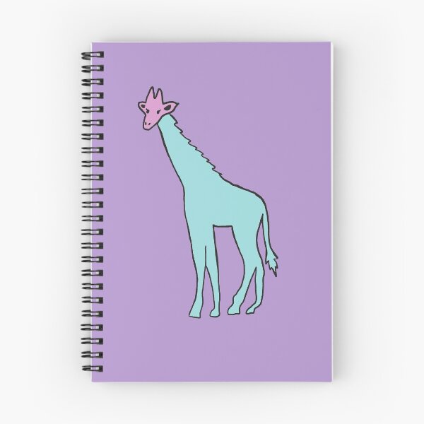 Artikelvorschau, Happy Giraffe Strichzeichnung (rosa, lila und blau) entworfen und verkauft von Attenborough_Fan.