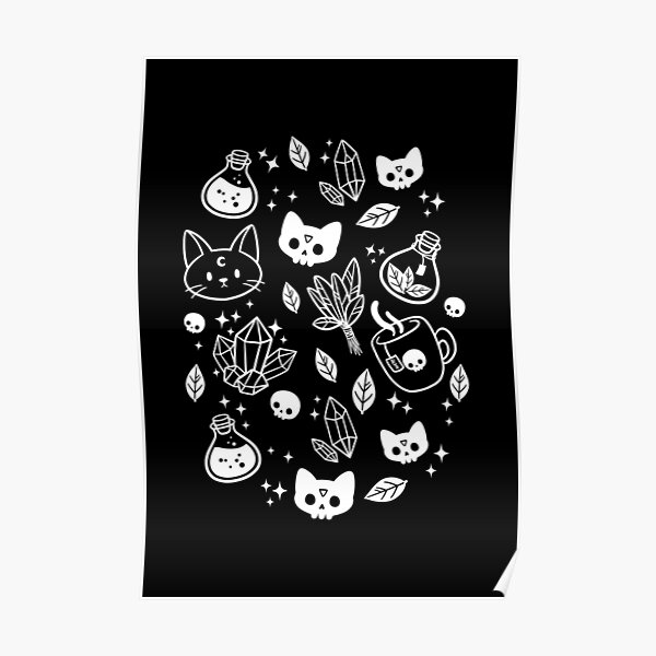 Herb Witch // Black and White | Nikury Poster