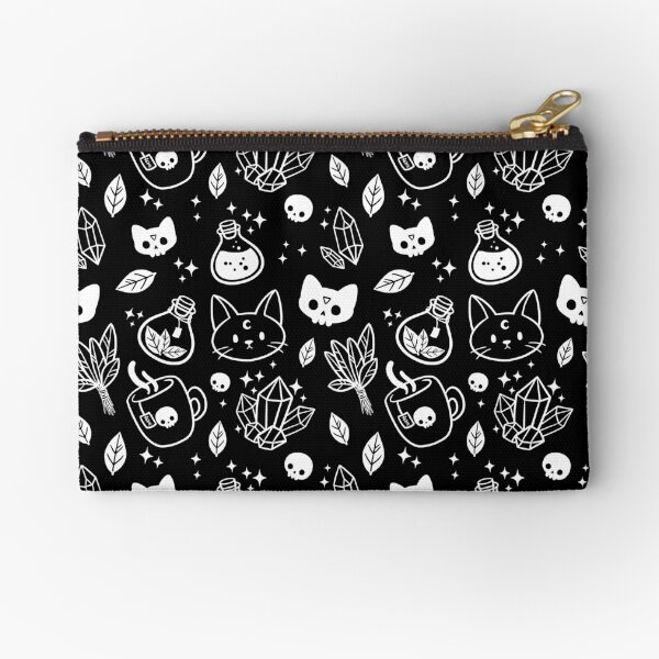 Herb Witch // Black & White | Nikury Zipper Pouch