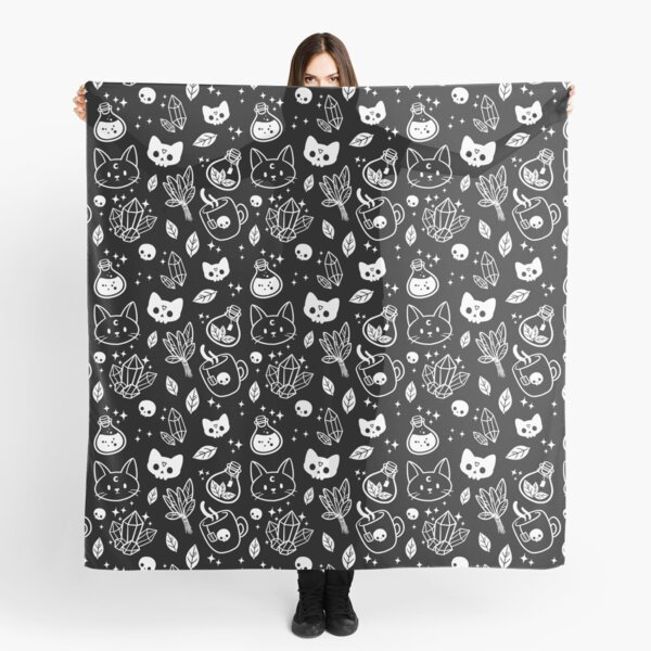 Herb Witch // Black & White Scarf