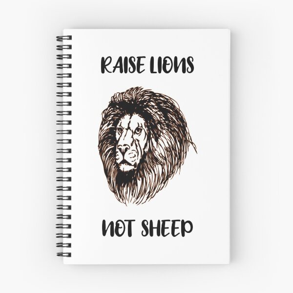 Item preview, Raise lions not sheep quote vintage black - dark brown white lion head (straight black typography) designed and sold by Deegital18.