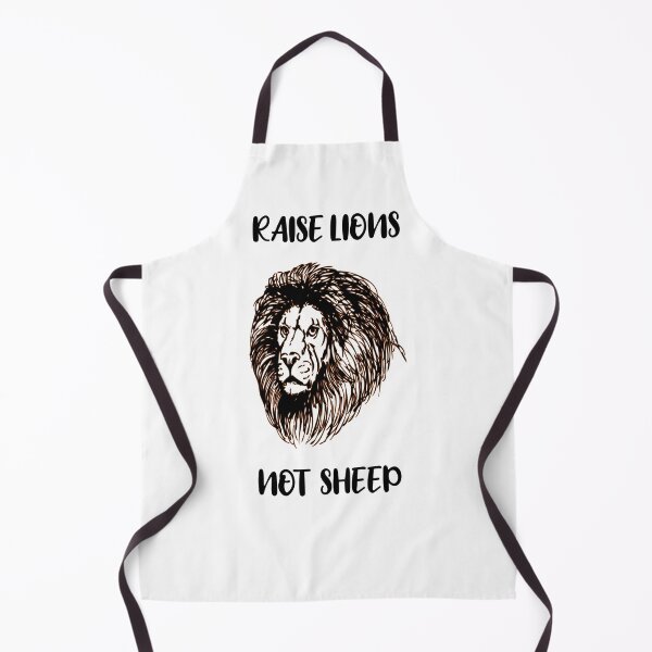 Item preview, Raise lions not sheep quote vintage black - dark brown white lion head (straight black typography) designed and sold by Deegital18.
