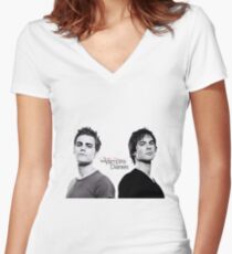 The vampire diaries Salvatore Brothers Women's Fitted V-Neck T-Shirt