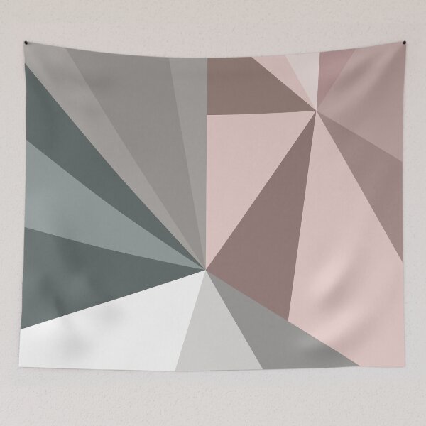 Item preview, Pink and Green Abstract Geometric Triangles designed and sold by littledesignco.