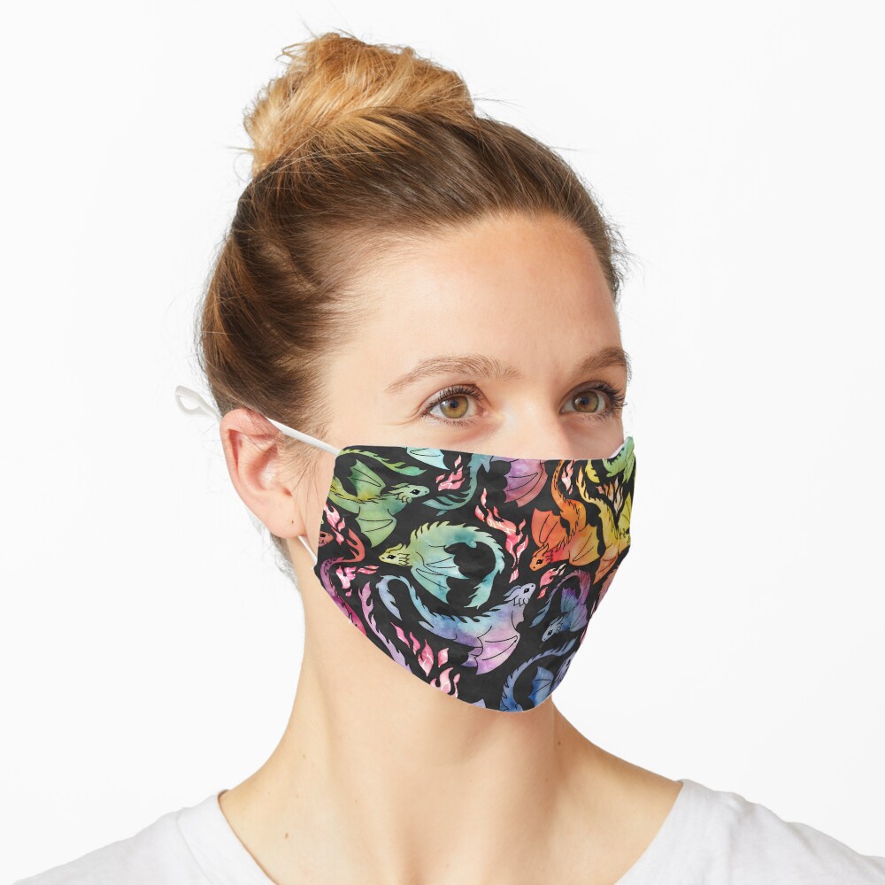 Dragon fire dark rainbow Mask