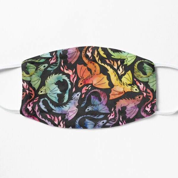 Dragon fire dark rainbow Flat Mask