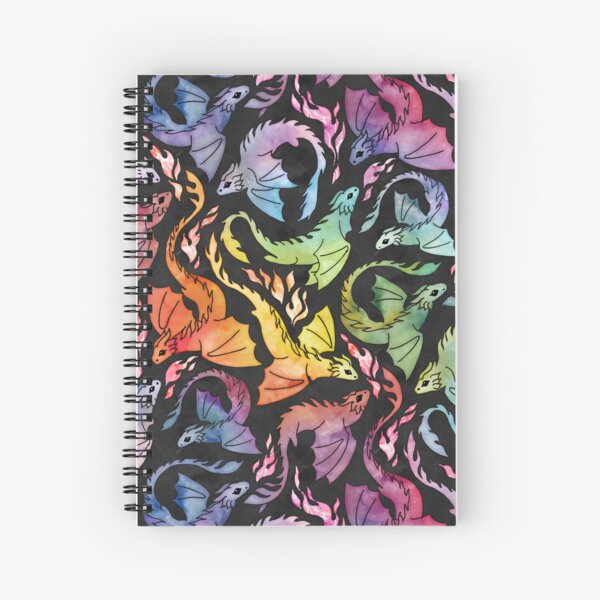 Dragon fire dark rainbow Spiral Notebook