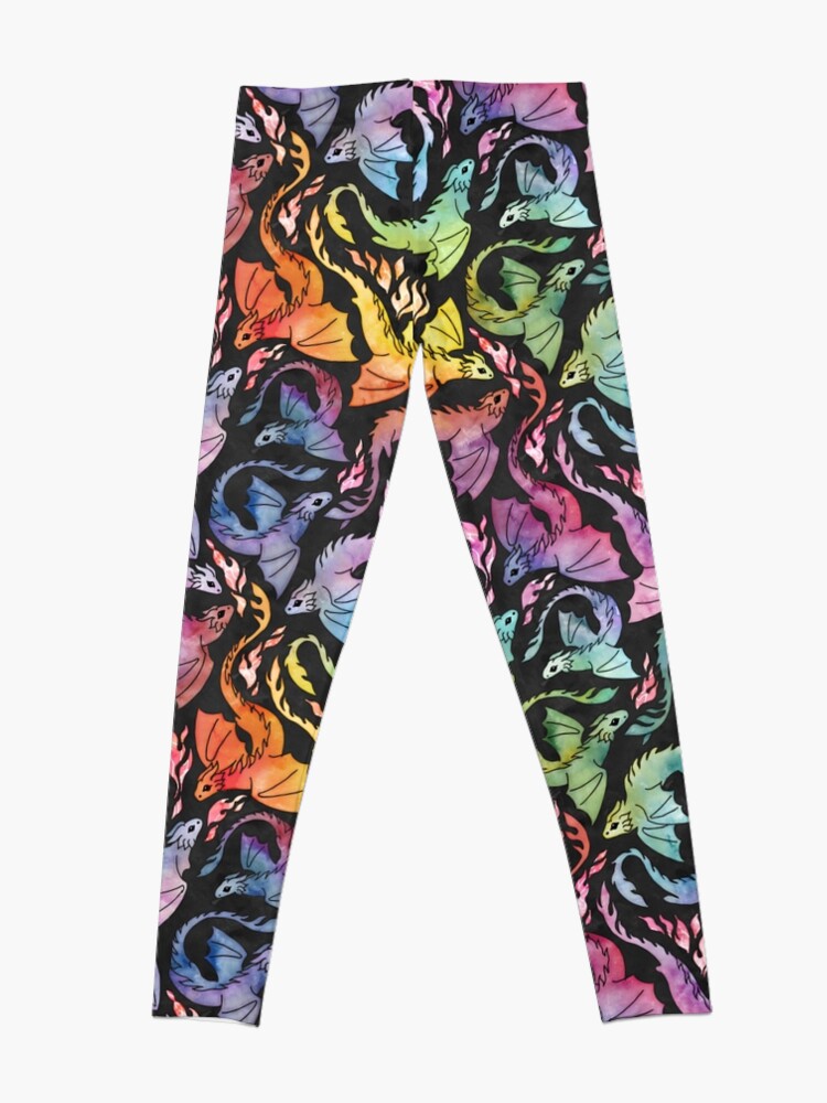 Alternate view of Dragon fire dark rainbow Leggings