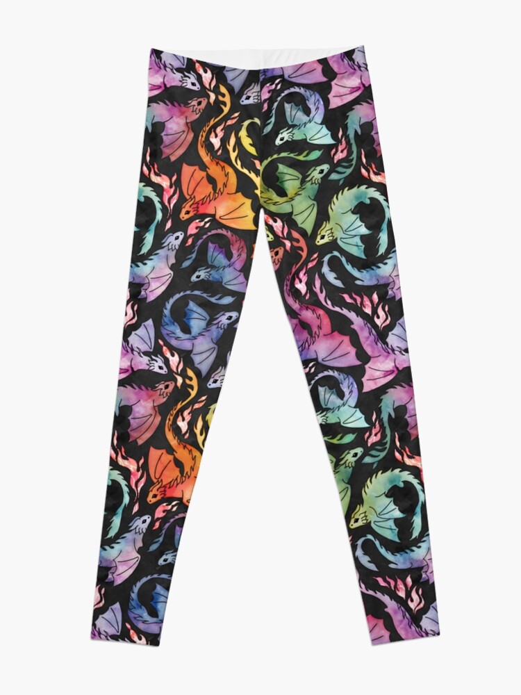 Alternate view of Dragon fire dark rainbow Leggings