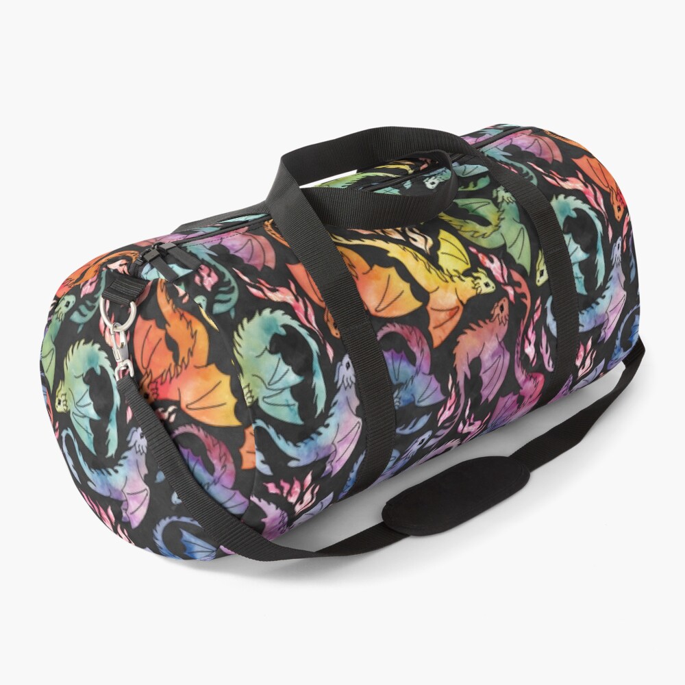 Dragon fire dark rainbow Duffle Bag